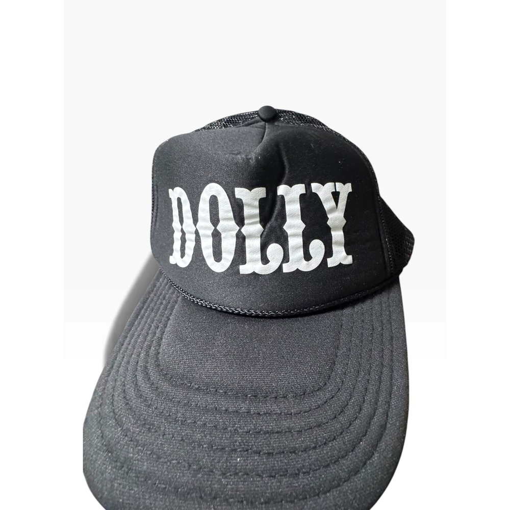 Dolly Parton Otto Trucker Hat Black Mesh Snapback Cap Western Font Nashville - Picture 3 of 7